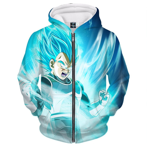 Dragon Ball Z Hoodie - SSGSS VEGETA ZIPPER HOODIE