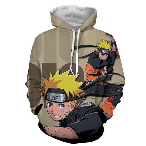 NARUTO AND SHADOW CLONE JUTSU 3D HOODIE - NARUTO HOODIE