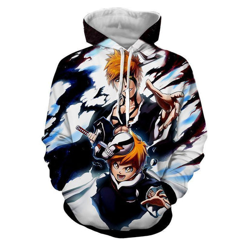 Kid Ichigo & Adult Ichigo Soul King 3D Hoodie