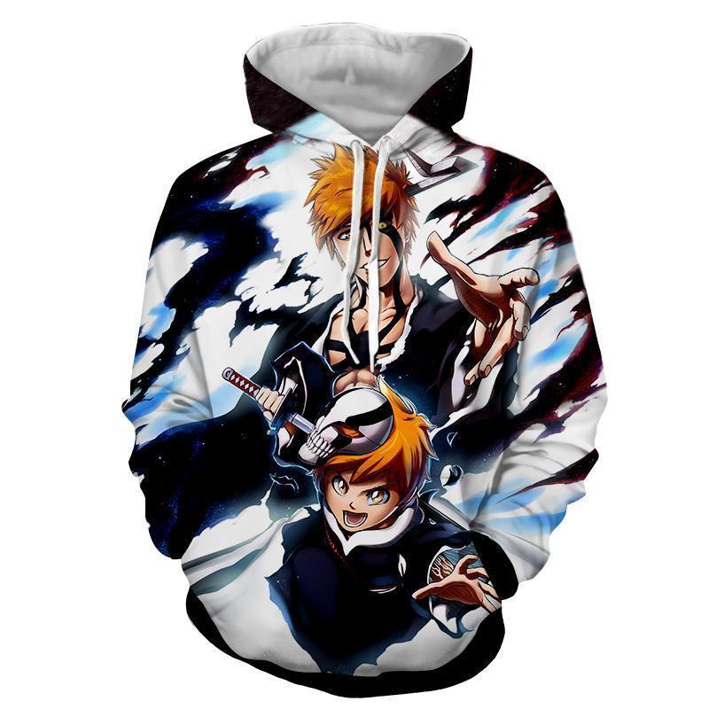 Kid Ichigo & Adult Ichigo Soul King 3D Hoodie