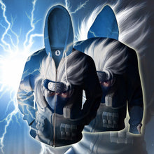 Load image into Gallery viewer, Naruto Hoodie- Kakashi Hatake 3D Hoodie - Zip Up Jacket