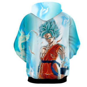 Dragon Ball Super Z Hoodie - Goku SSJ Blue 3D Hoodie - Jacket