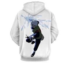 Load image into Gallery viewer, White Kakashi Chidori 3D jacket - Naruto hoodies