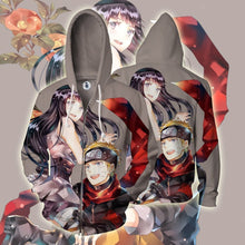 Load image into Gallery viewer, Naruto Hoodie-Naruto &amp; Hinata 3D Hoodie - Zip Up Jacket