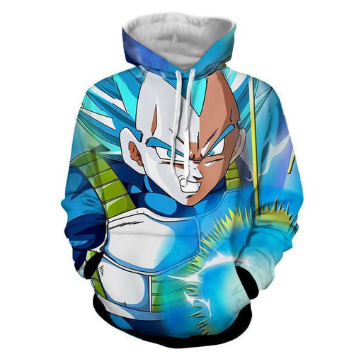 Dragon Ball Super Hoodie - Vegeta Blue SSJ God 3D Hoodie