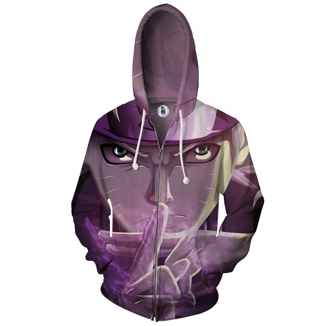 Naruto Hoodie - Naruto 3D Hoodie - Zip Up Jacket