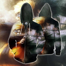 Load image into Gallery viewer, Naruto Hoodie - Naruto &amp; Sasuke 3D Hoodie - Zip Up Jacket
