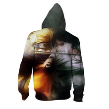 Load image into Gallery viewer, Naruto Hoodie - Naruto &amp; Sasuke 3D Hoodie - Zip Up Jacket