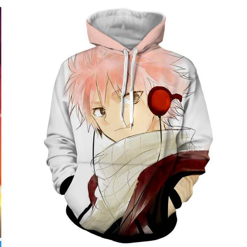 Fairy Tail Natsu Dragneel White 3D Hoodies