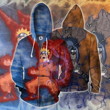Load image into Gallery viewer, Naruto Hoodie - Naruto &amp; Sasuke 3D Hoodie - Zip Up Jacket