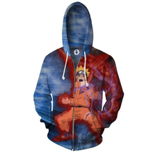 Load image into Gallery viewer, Naruto Hoodie - Naruto &amp; Sasuke 3D Hoodie - Zip Up Jacket