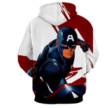 Load image into Gallery viewer, Captain America 3D Printed Red &amp; White Hoodie