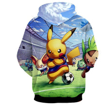 Load image into Gallery viewer, Pokemon Hoodie - Pikachu Soccer Football Hoodie  - Pokemon Jacket