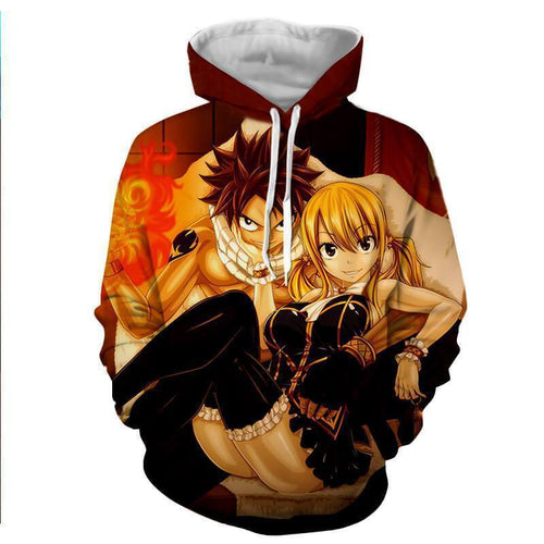 Fairy Tail Hoodie - Lucy Heartfilia & Natsu Dragneel 3D Hoodie