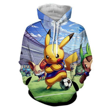 Load image into Gallery viewer, Pokemon Hoodie - Pikachu Soccer Football Hoodie  - Pokemon Jacket