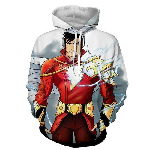 Grey & Red Shazam 3D Hoodie - Jacket