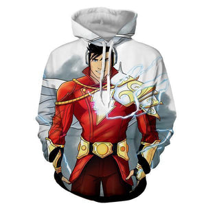 Grey & Red Shazam 3D Hoodie - Jacket