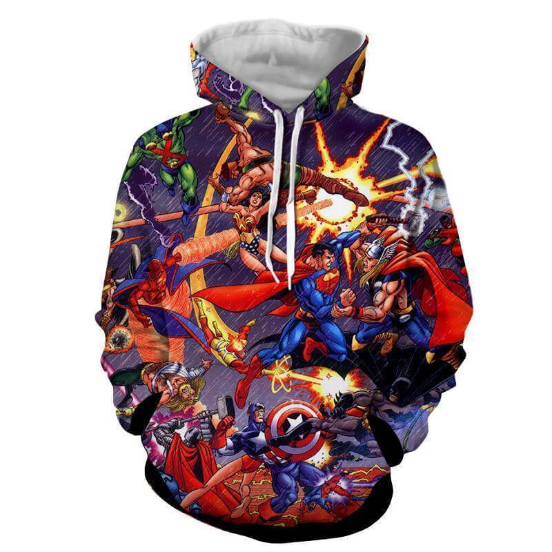 Justice League All Heros 3D Printed Action Hoodie