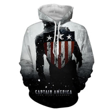 Load image into Gallery viewer, Captain America Sheild 3D Printed Black &amp; White Hoodie