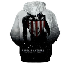 Load image into Gallery viewer, Captain America Sheild 3D Printed Black &amp; White Hoodie