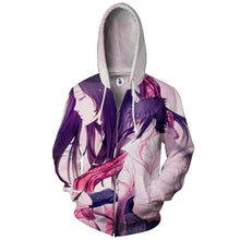 Load image into Gallery viewer, Naruto Hoodie -Sasuke &amp; Izumi Uchiha 3D Hoodie - Zip Up Jacket