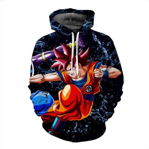 Dragon Ball Z Hoodie - Goku Vs Beerus 3D Hoodie - Jacket