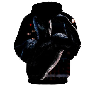 Black Spiderman 3D Hoodie - Jacket