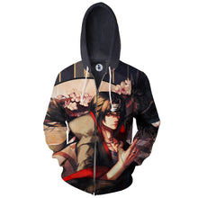 Load image into Gallery viewer, Naruto Hoodie -Sasuke 3D Hoodie - Zip Up Jacket