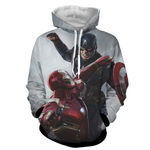 Captain America & Iron Man 3D Printed Hoodie