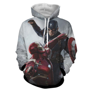 Captain America & Iron Man 3D Printed Hoodie