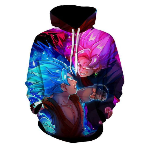 Dragon Ball Super Z Hoodie - Goku Vs Black Goku Rose 3D Hoodie
