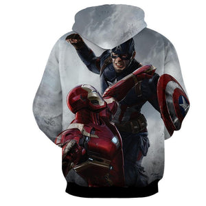 Captain America & Iron Man 3D Printed Hoodie
