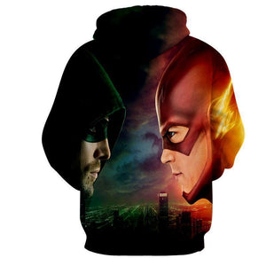 Flash & Green Arrow 3D Printed Hoodie - The Flash Jacket - Star Lab Hoodie