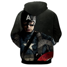 Load image into Gallery viewer, Captain America Black 3D Printed Hoodie