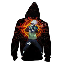 Load image into Gallery viewer, Naruto Hoodie -Kakashi Hatake 3D Hoodie - Zip Up Jacket