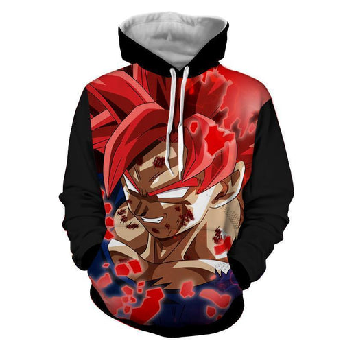 Dragon Ball Super Hoodie - Goku SSJ Red God Hoodie