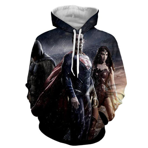 Justice League 3D Printed Hoodie / Super Man / Batman / Wonder Women