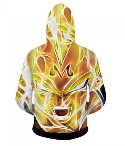 Dragon Ball Z SSj Majin Vegeta 3D Printed Zip Up Hoodie