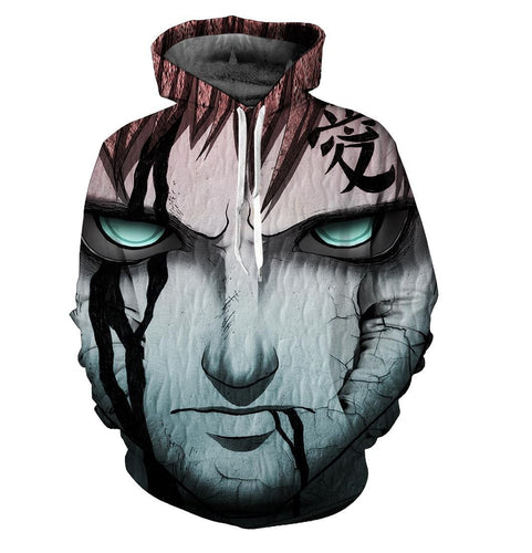 Naruto Hoodie - Sand Gara 3D Hoodie - Jacket
