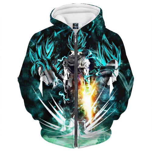 Dragon Ball Z Hoodie - SSGSS GOKU / VEGETA ZIPPER HOODIE