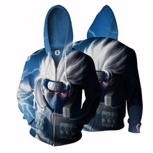 Load image into Gallery viewer, Naruto Hoodie- Kakashi Hatake 3D Hoodie - Zip Up Jacket