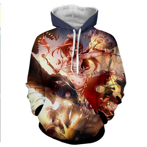 Fairy Tail Hoodie - 3D Erza Scarlet Printed Hoodie