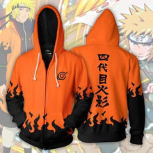 Load image into Gallery viewer, Naruto Hoodie - Minato Namikaze Hokage Zip Up Hoodie - Jacket