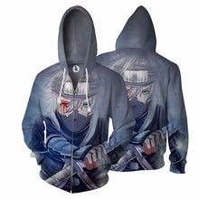 Load image into Gallery viewer, Naruto Hoodie- Kakashi Hatake 3D Hoodie - Zip Up Jacket