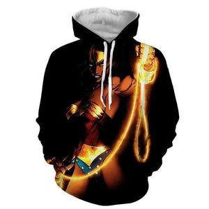 Black Wonder Women 3D Hoodies - Wonder Women Clothing - Jacket