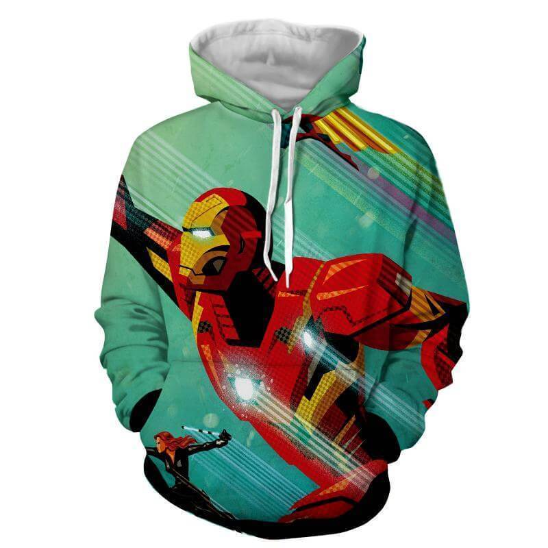 Iron Man & Black Widow 3D Printed Hoodie
