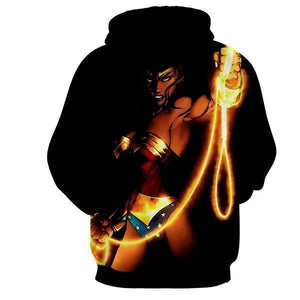 Black Wonder Women 3D Hoodies - Wonder Women Clothing - Jacket