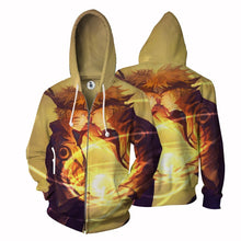 Load image into Gallery viewer, Naruto Hoodie-Naruto &amp; Baruto 3D Hoodie - Zip Up Jacket