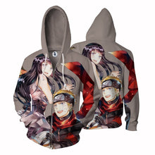 Load image into Gallery viewer, Naruto Hoodie-Naruto &amp; Hinata 3D Hoodie - Zip Up Jacket