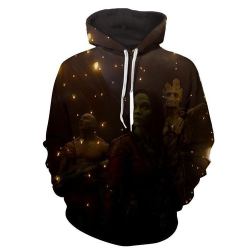 Gamora-Drax-Groot 3D Hoodie-Guardian Of Galaxy Jacket